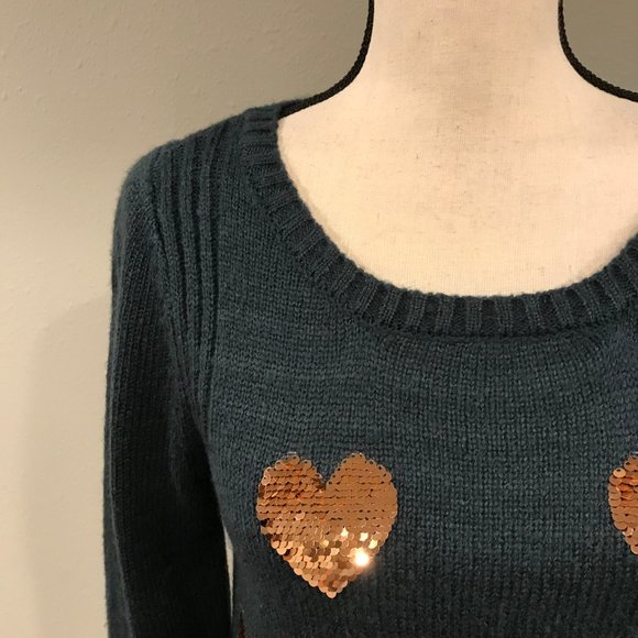 BOGO Sequin Heart Sweater - Picture 2 of 7